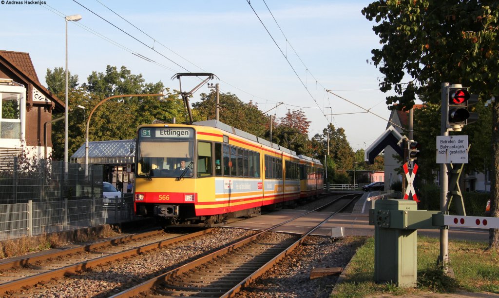 TW 566 und 516 als S1 nach Ettlingen in Ettlingen Wasen 21.9.12