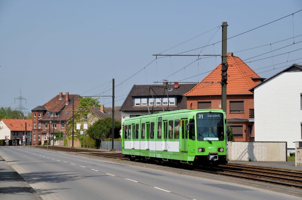 Tw 6001 als Sonderfahrt zum 1.Mai bei Heisede (01.05.2012)
