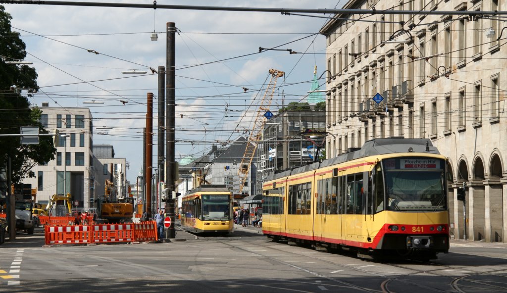 TW 841 als S5 Eilzug nach Pforzheim Hbf am Kongresszentrum 26.6.12