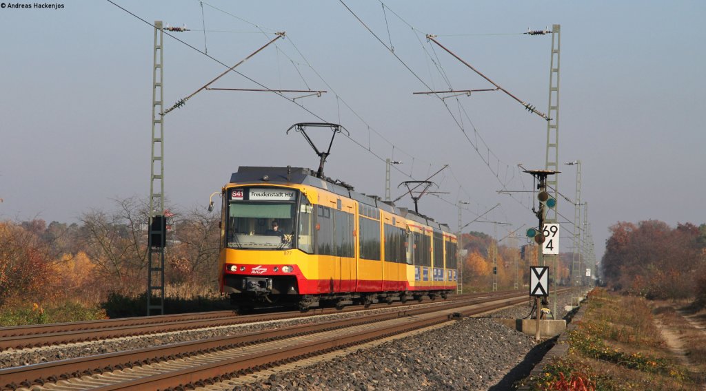 Tw 877 und Tw 914 als S41 nach Freudenstadt Hbf bei Forchheim 13.11.12