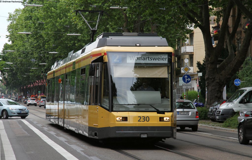 Tw230 als 2 nach Wolfartsweier als Umleiter in der Rpurrer Strae 5.7.12