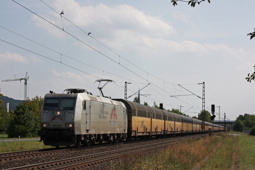 TXL 185 531 am 22.8.12 mit einem ARS Altmanzug in Thngersheim.