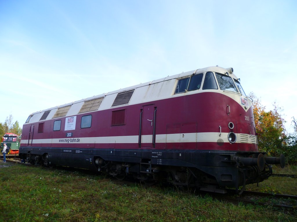 U-Boot und Ludmilla Treffen in Weimar am 13.10.12. Zusehen ist die MEG 203 (228 503-9).


