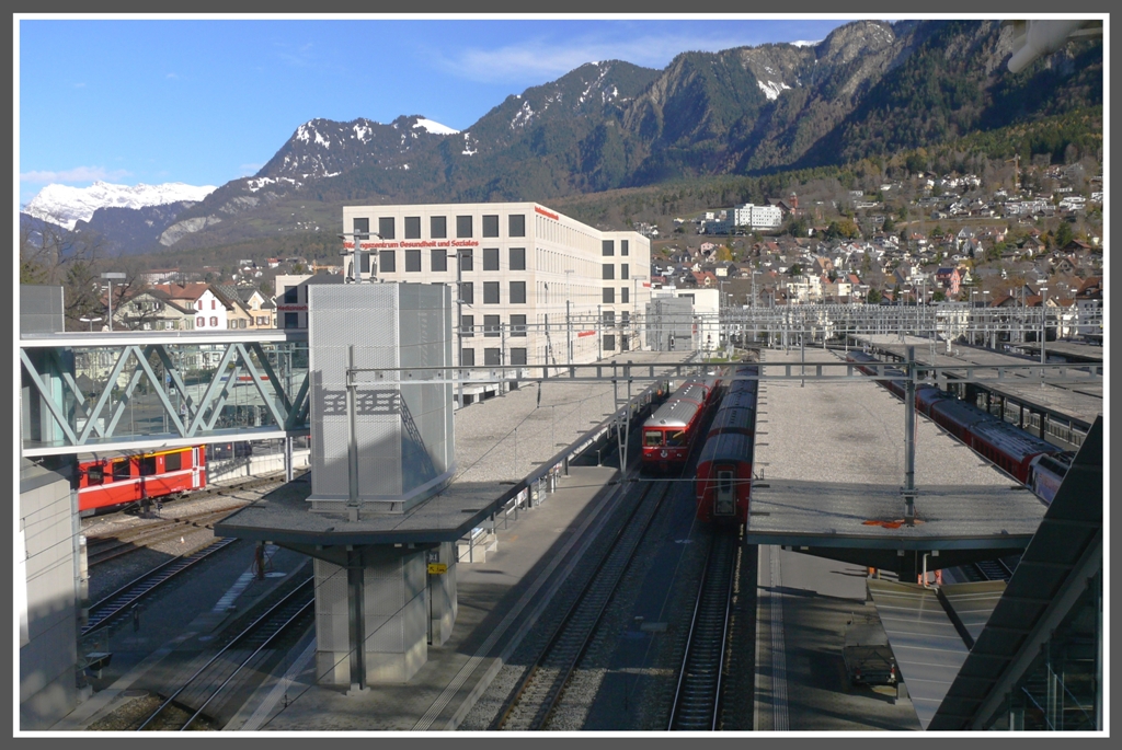 berblick ber den RhB Teil des Churer Bahnhofs. (21.11.2010)