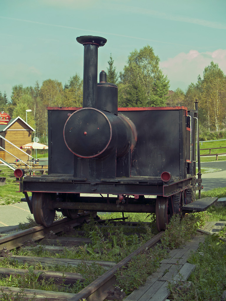 Und hier ist das einzige Fahrzeug dieser einmaligen Museumsbahn. Offensichtlich muss das geschoben werden. Leider war Ende September niemand mehr da, der das einigermaen betreut htte.....
Nove Udoli, 28.09.2011