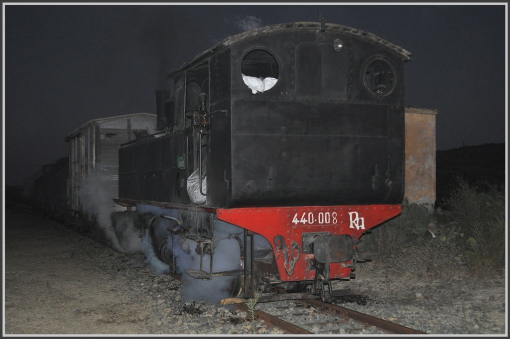 Unser Reiseleiter hat keine Mhen gescheut zur richtigen Zeit am richtigen Ort zu sein. So war Tagwache jeweils um 5.00Uhr ganz normal, auch Frhstck gabs bereits um halb sechs, was man hierzulande wohl vergeblich suchen wrde. So wurde bereits nach sechs Uhr am Summit die 440.008 auf die andere Zugseite umgesetzt. (31.01.2012)