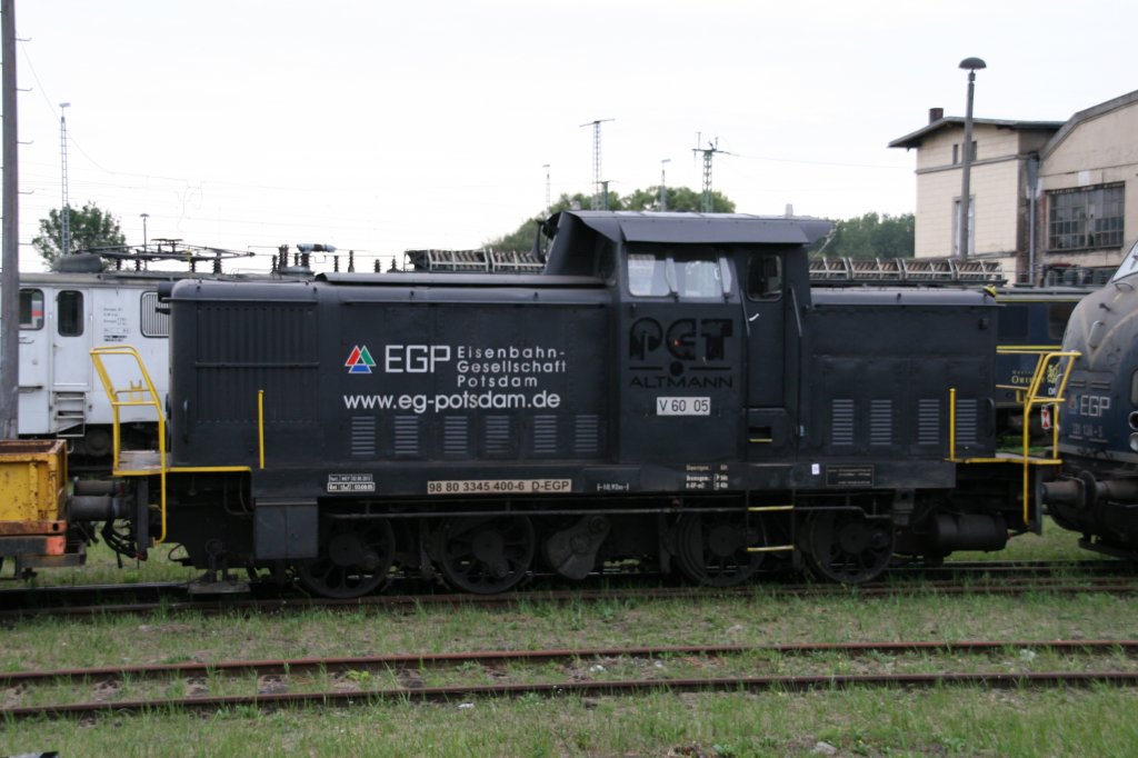 V 60 05 der EGP am 24.08.2012 im ehemaligen BW Wittenberge abgestellt