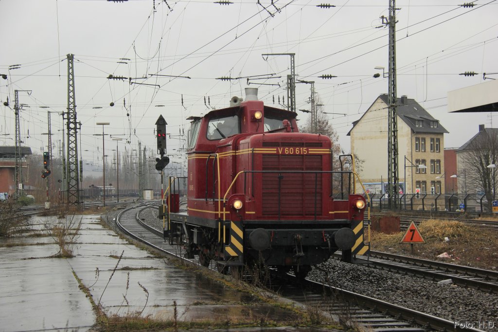 V 60 615 fuhr am 09.03.2013 als Pendelfahrten in Witten Hbf. 