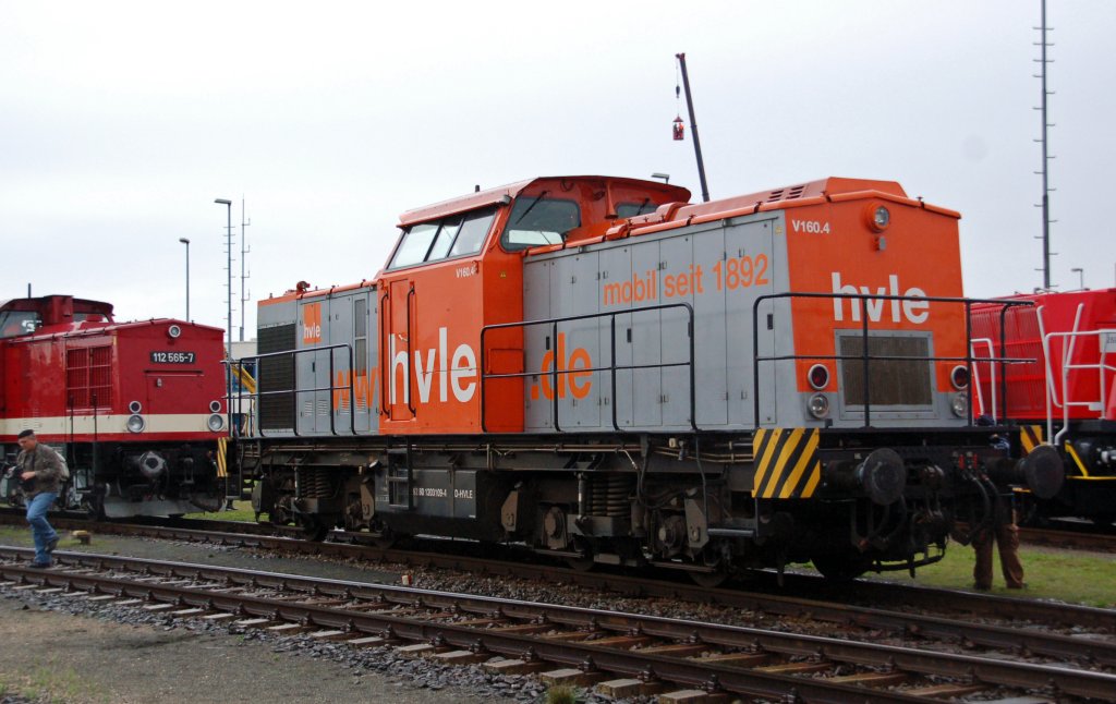 V160.4 der hvle wurde am 04.09.10 anlsslich eines TdoT im Chemiestandort Leuna in einer kleinen Lokschau prsentiert.
