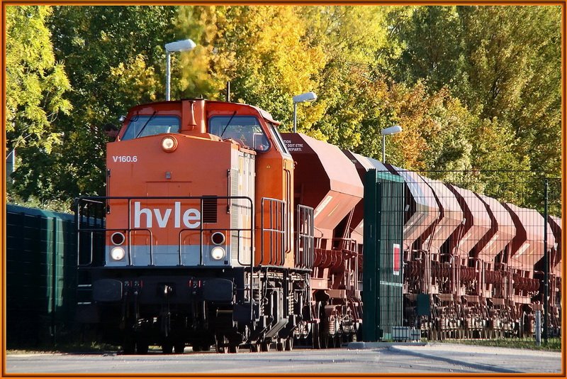 V160.6 -hvle- beim rangieren am Tor des Sdhafen`s in Stralsund.
am 09.10.09 