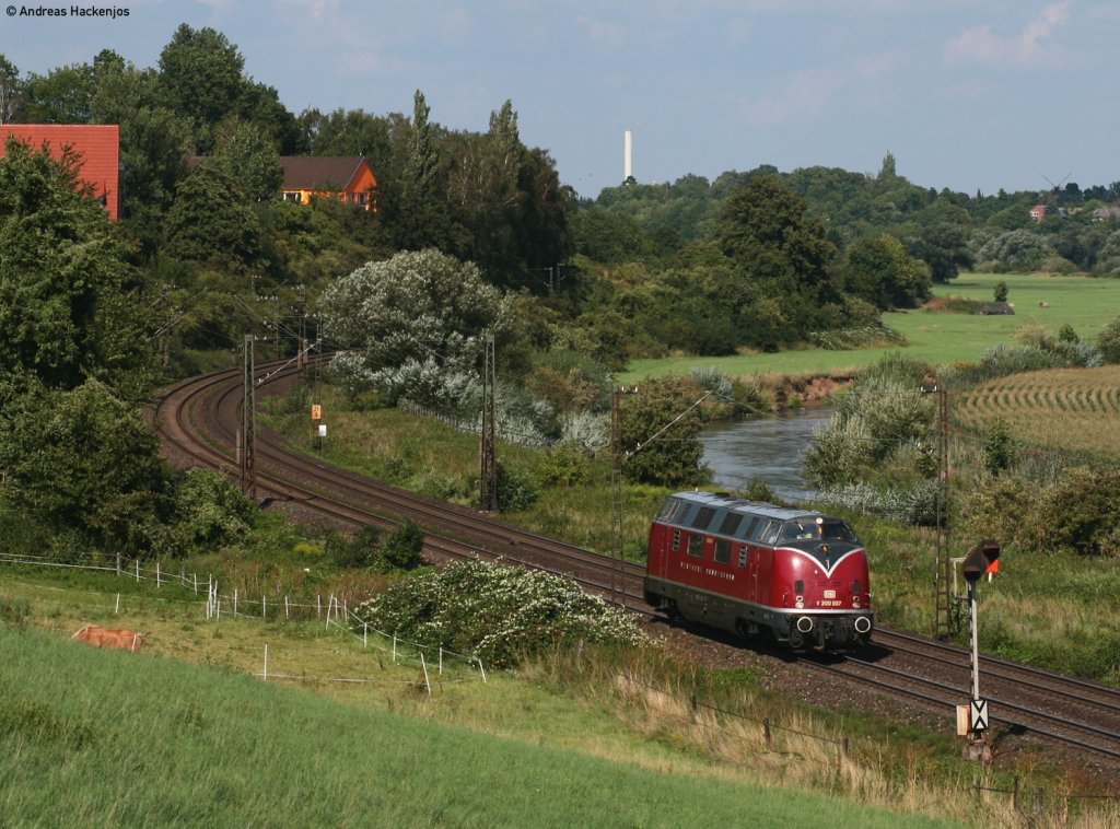 V200 007 als  Tfzf 91345 (Lbeck-Nrnberg) bei Elze 19.8.10