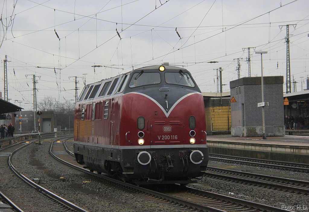 V200 116 DB in Dortmund Hbf, M�rz 2013.