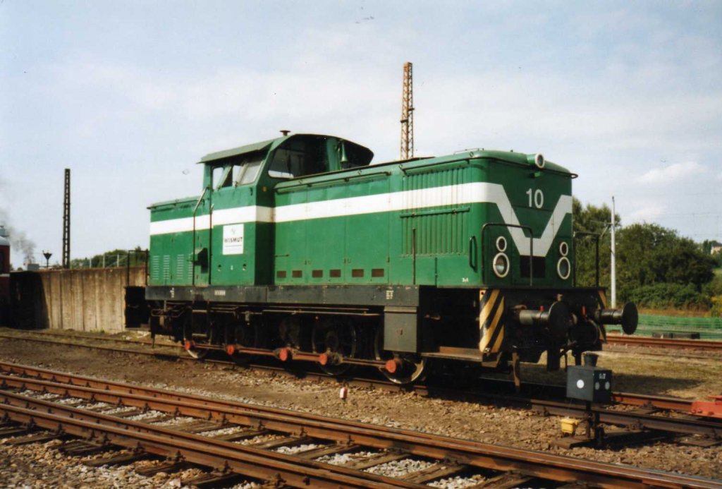 V60 der Wismut (Lok 10) war im Jahr 2005 in Chemnitz Hilbersdorf anzutreffen.