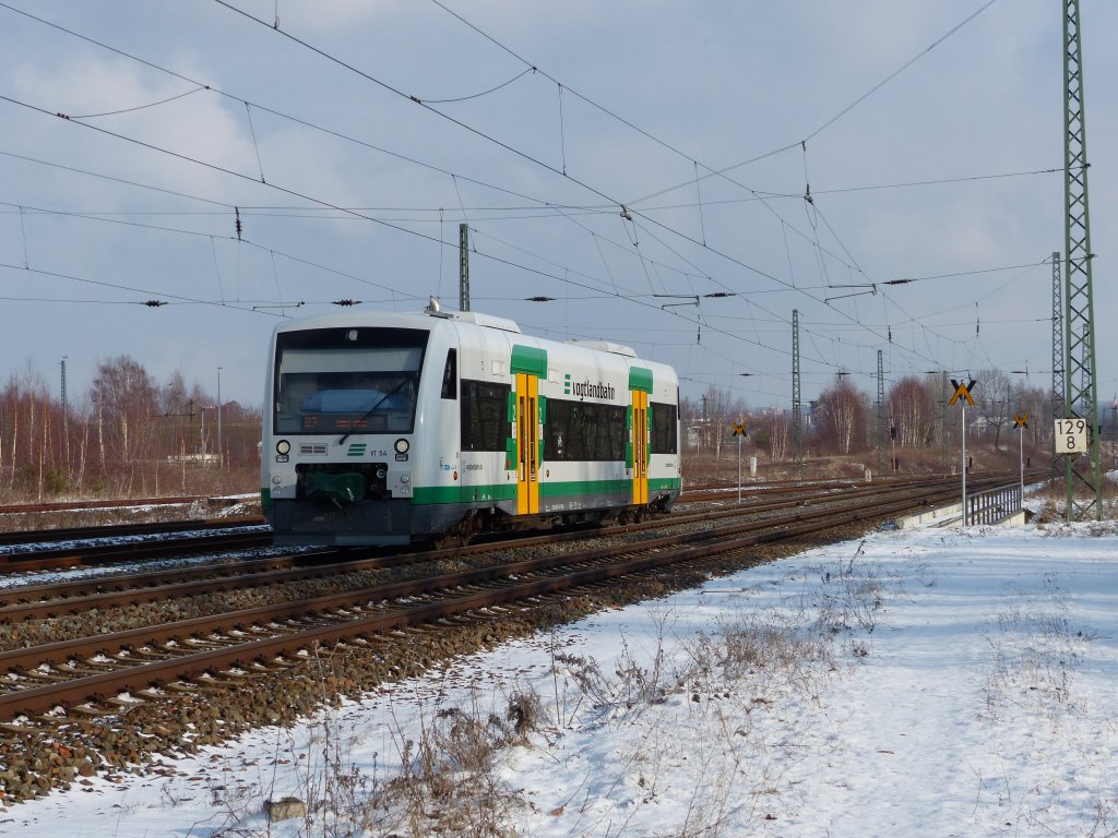 VBG VT54 am 13.01.2013 auf der Olzmannbrcke in Zwickau.