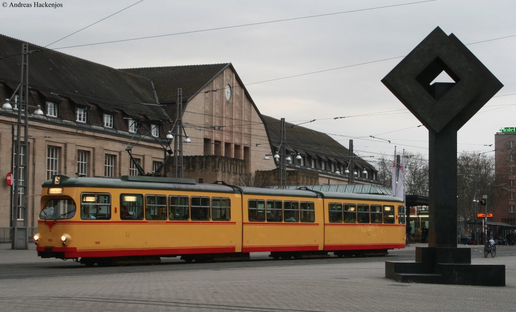 VBK 199 auf Sonderfahrt anllich der TSNV JHV am Hauptbahnhof 20.3.10
