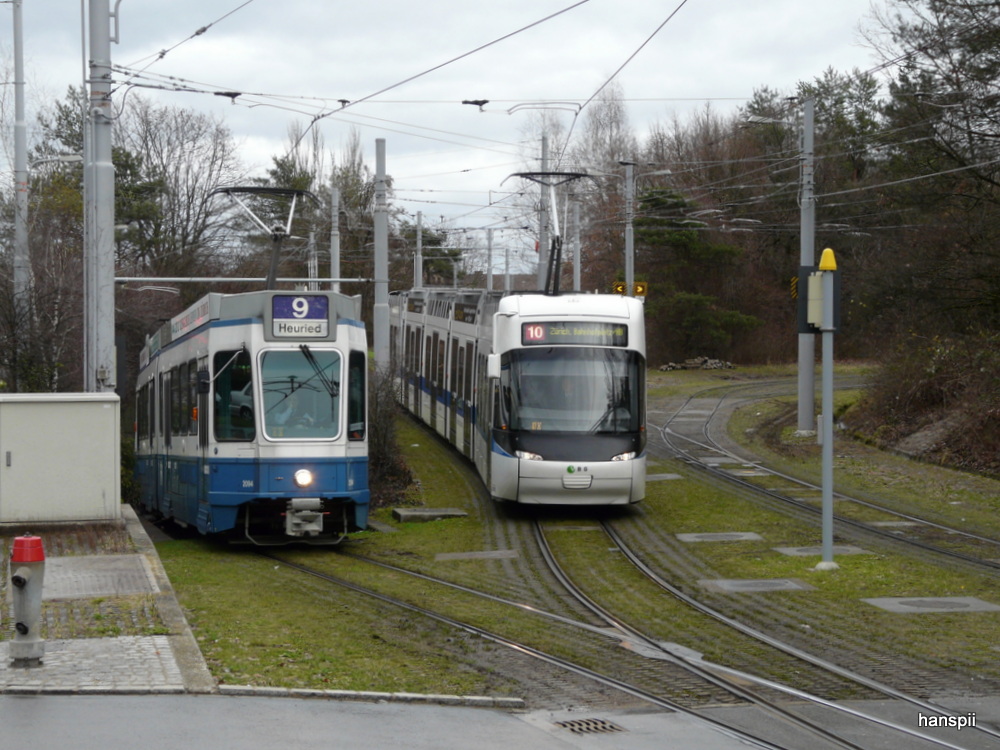 VBZ / Glattalbahn - Be 4/6 2094 und Be 5/6 3072 zusammen am 23.12.2012
