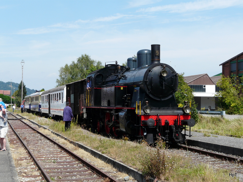 VES + BD&S - Dampfzug mit der Eb 3/5 9 im den Bahnhof Ramsen am 12.08.2012