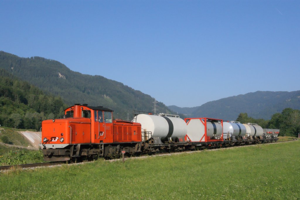 VL 13 Mit G�terzug 79870 am 28.06.2010 bei Frojach auf dem Weg nach Unzmarkt.