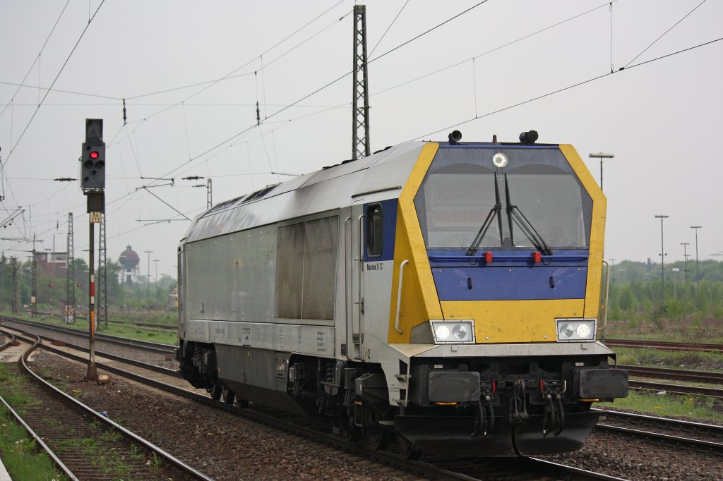 Voith 263 001 (i.E.fr SGL) am 2.5.12 als Lz bei der Durchfahrt durch Duisburg-Bissingheim.