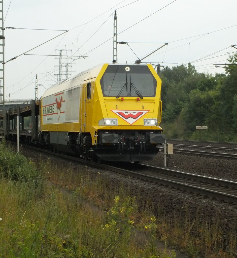 Voith Maxima (H.F Wiebe) mit einem leeren Autotransportzug gen Sden
(Fulda, 21.07.11)