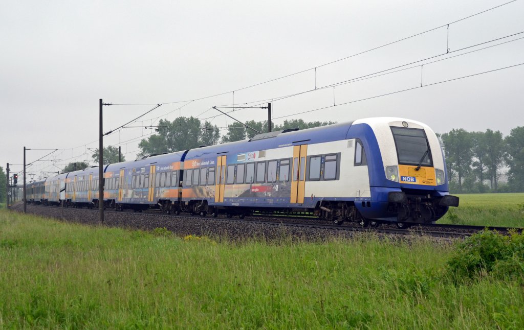Von Leipzig kommend rollte am 01.06.13 der Interconnex nach Warnemnde durch Benndorf Richtung Wittenberg.