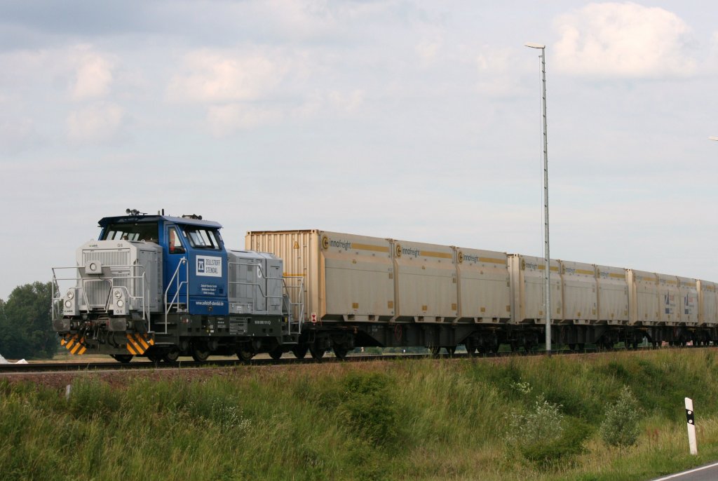 Vossloh G 6 (98 80 0650 101-5 D-VL) der ZS Stendal (Lok 6) am 13.06.2011 in Niedergrne