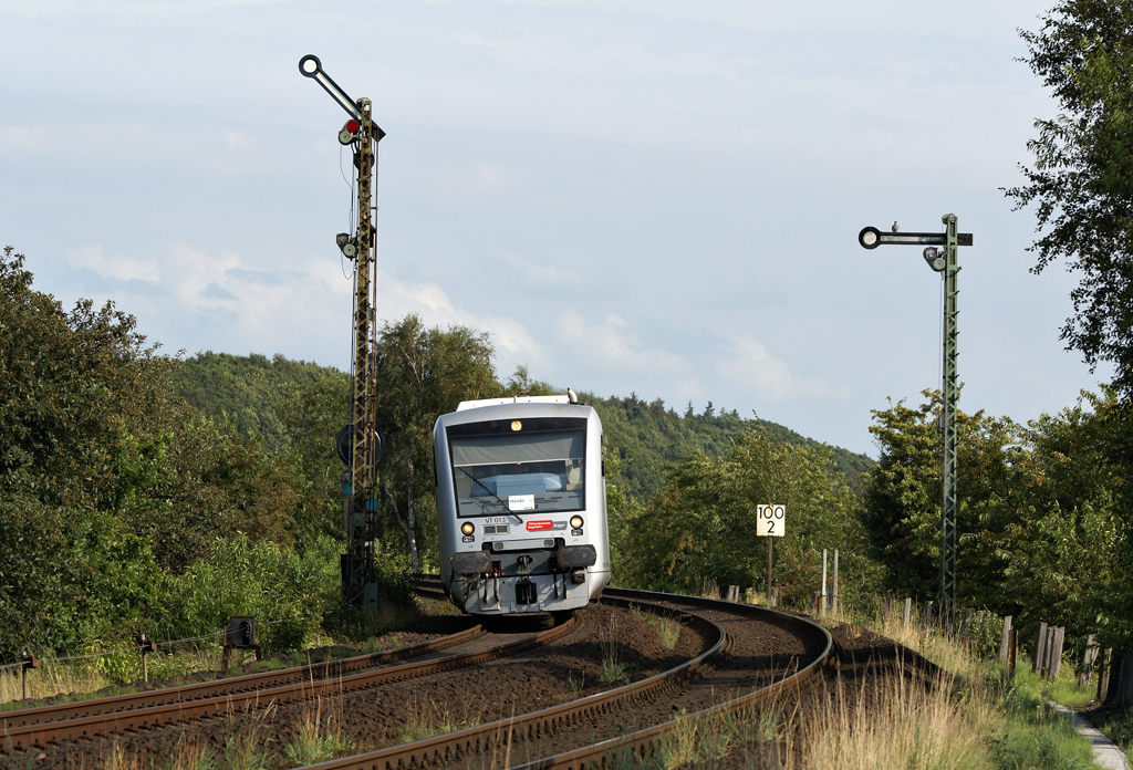 VT 013 der MRB am 21.08.2009 als NOB nach Heide in Sankt Michaelisdonn.