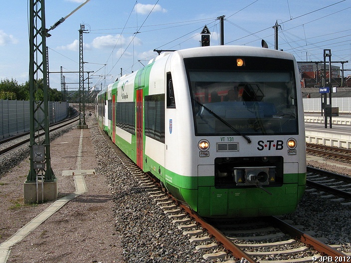 VT 131 der STB (Sd-Thringen-Bahn) in Erfurt Hbf am 23.09.2011