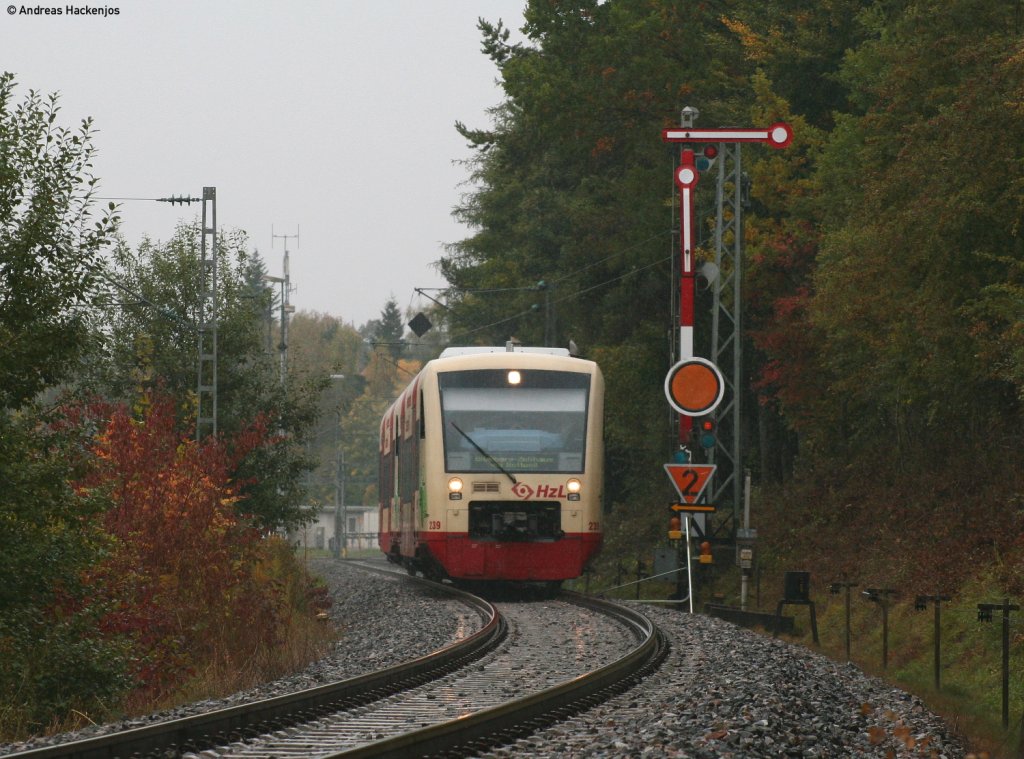 VT 239 und 235 der HzL als am Esig Villingen 25.9.10