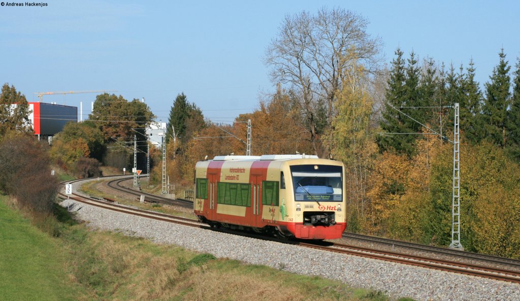 VT 242 als HzL88086 (Rottweil-Br�unlingen Bf) bei Rottweil 21.10.12
