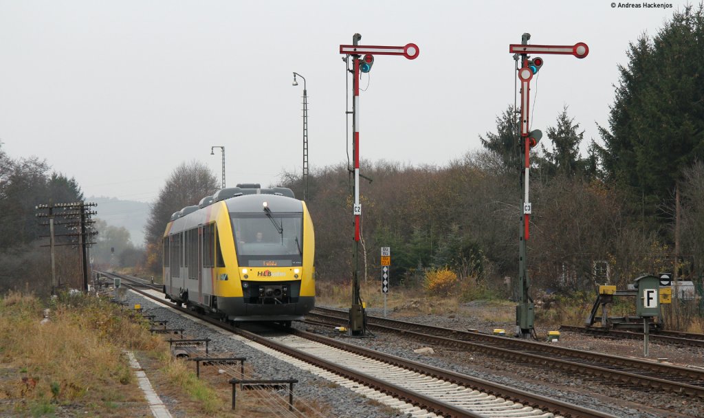 VT 279 der HLB als HLB69721 (Gieen-Fulda) in Lauterbach (Hess) Nord 12.11.11