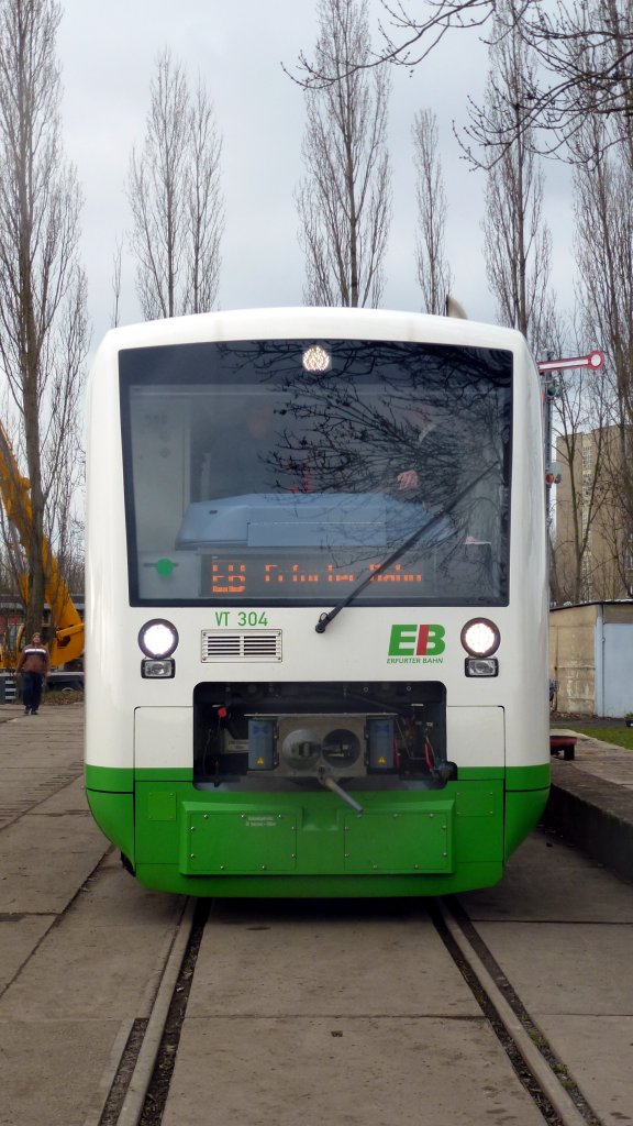 VT 304 der Erfurter Bahn war bei den 2. Geraer Eisenbahnfrhling in Gera zusehen. Foto 13.04.2013 