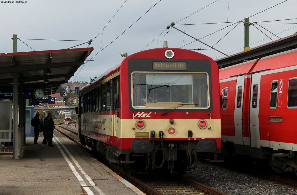 VT 43 als HzL88063 (Brunlingen Bahnhof-Rottweil) in Donaueschingen 25.10.11