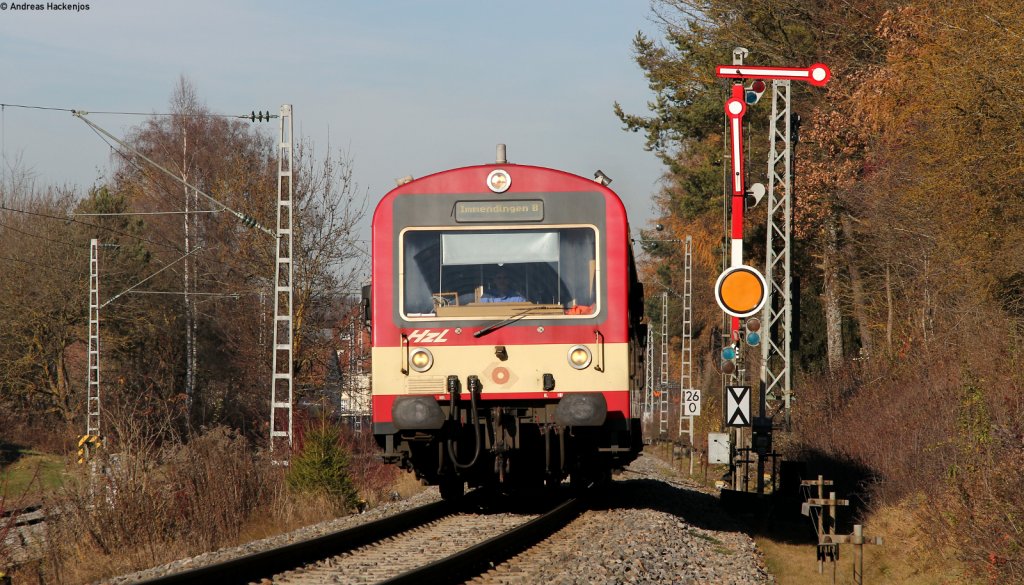 VT 43 der HzL als HzL 88063 (Brunlingen Bahnhof-Rottweil) am Esig Villingen 22.11.11