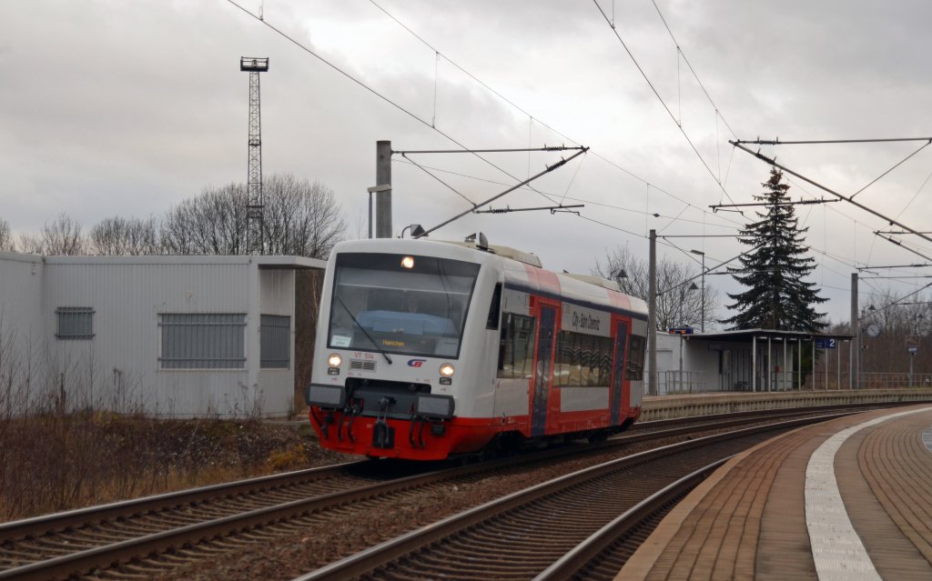 VT 514 verl�sst am 18.12.11 als CB Chemnitz - Hainichen den Hp. Chemnitz-Hilbersdorf.