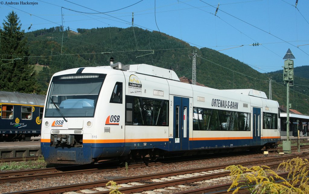 VT 515  Haslach  der OSB bzw. der SWEG stand am Nachmittag des 9.9.09 in Hausach 