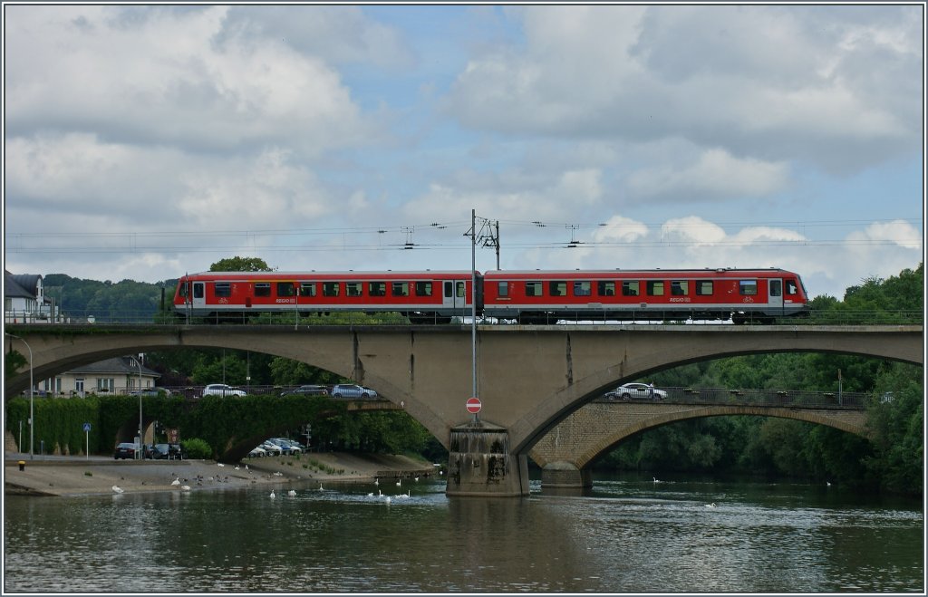 VT 628 auf der Sauerbrcke bei Wasserbillig am 14.06.2013