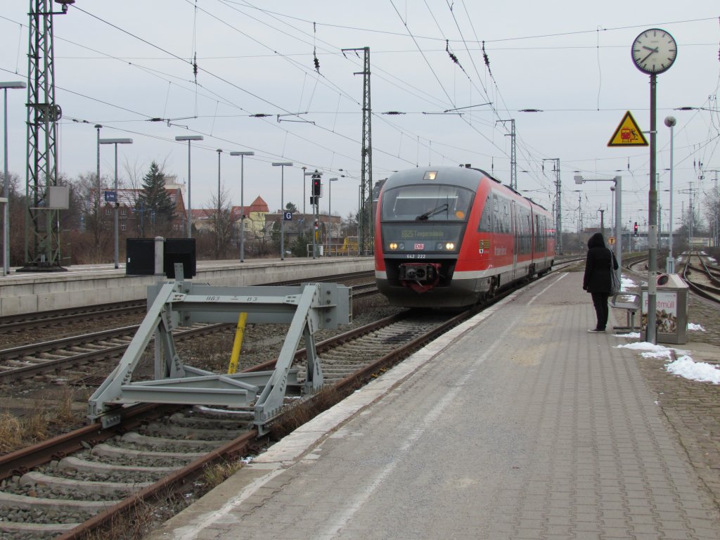VT 642 222 Desiro der Regio DB beim bereitstellen des Zuges in Stendal nach Tangermnde am 12.02.2011