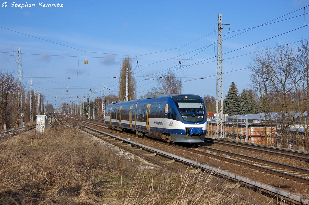 VT 731 (643 404-6) NEB - Niederbarnimer Eisenbahn AG als RB27 (RB 78998) von Basdorf nach Berlin Gesundbrunnen in Berlin-Karow. 01.03.2013