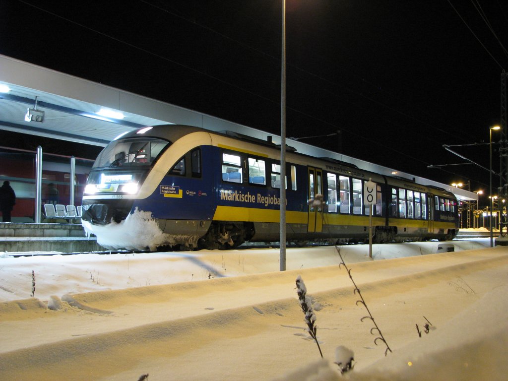 VT Desiro der Mrkischen Regiobahn ist gerade in den Bahnhof von Jterbog eingefahren.