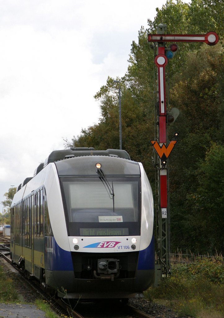 VT106 der EVB am 19.10.10 in Cuxhaven
