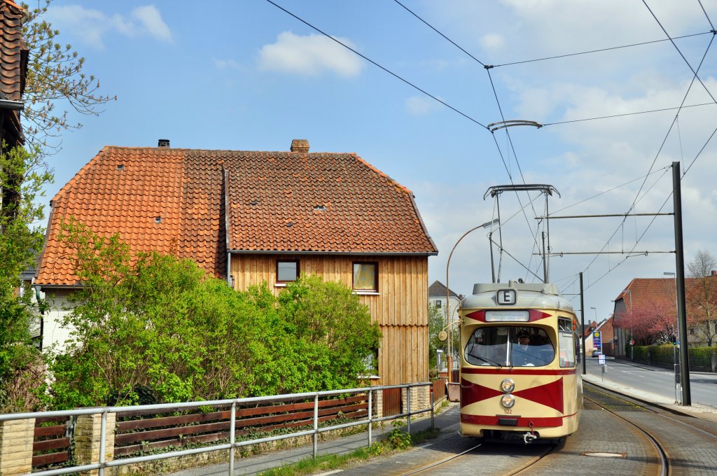 Wagen 522 als Maibaumexpress bei Heisede Marienburger Strae (01.05.2013)
