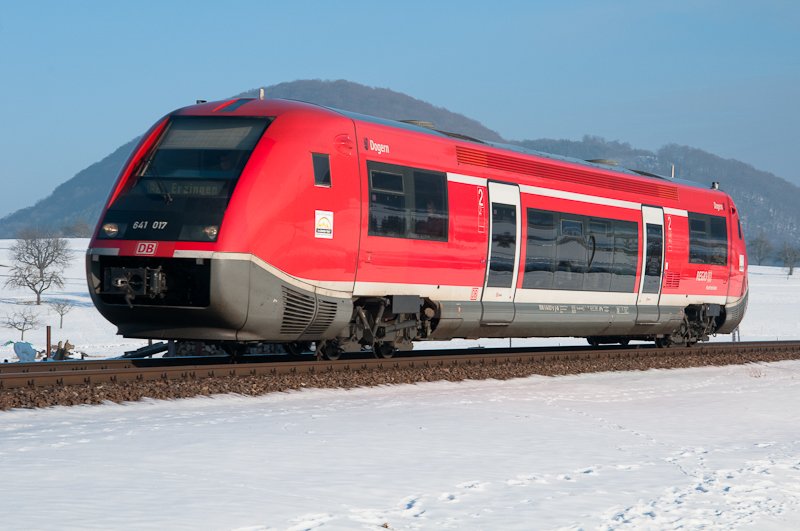 Wale in der Schweiz: 641 017  Dogern  als RB 31258 (Schaffhausen - Erzingen (Baden)) am 16. Februar 2010 nahe Neunkirch.