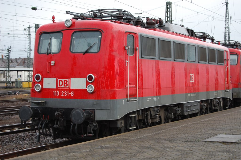 Was fr eine Lok! Zu meinem Glck konnte ich bei meinem Karlsruhe-Besuch am 27.3.2010 die 110 231-8 im dortigen Hbf antreffen. Die Lok wird nmlich maximal noch bis 25.9.10 im Einsatz sein.