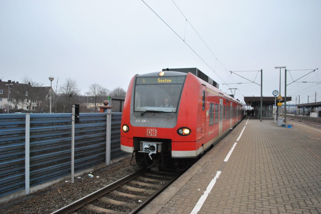 Wegen Gleisbauarbeiten, endet dieser 424, am 31.01.2011 in Seelze/Hannover.