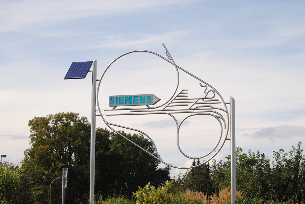 Wegweiser zum Siemens Prfcenter Wegberg-Wildenrath