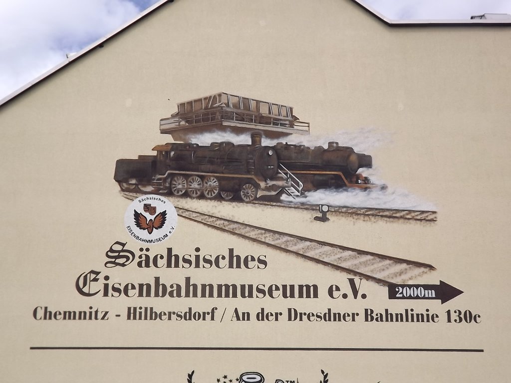Werbegrafitti fr das Chemnitzer Eisenbahnmuseum.