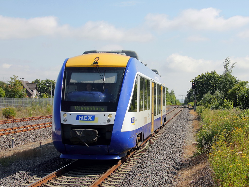 Wernigerode am 14. Juli 2013, Einfahrt VT 873 als HEX 80930 von Magdeburg nach Vienenburg.