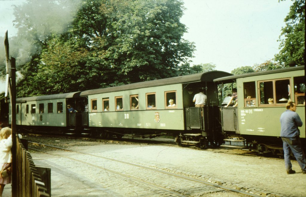 Wernigerode-Westerntor, Dampfzug der Harzquerbahn (August 1989)