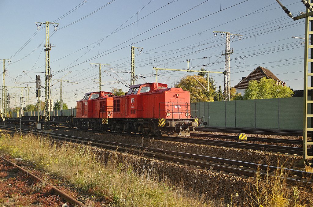 WFL LOK 202 822-3, fhrt am 09.10.2010 in Lehrte ein.